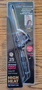 Vidal Sassoon Professional 1/2" Curling Iron 24k Gold Series High Heat New Vtg - Picture 1 of 7