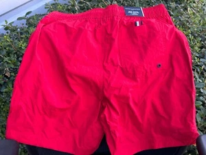 Tommy Hilfiger Shorts Swim Trunks Short Maillot 7" Inseam Pockets SMALL RED - Picture 1 of 2