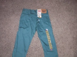 Vintage LEVI'S 510 green Super Skinny PANTS 14 Reg 27x27 NEW WITH TAGS - Picture 1 of 5