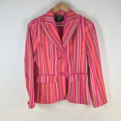 RSVP Perri Cutten Chaqueta Blazer Mujer 8 Multicolor Rayas Manga Larga 113259 Foto 1 de 4