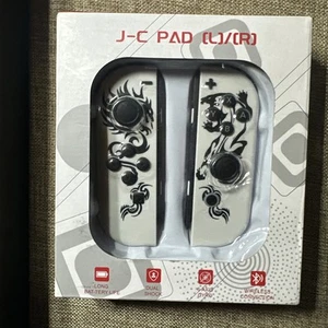 J-C PAD Izquierdo y Derecho Para Nintendo Switch Controladores Joy Blanco-Negro Dragón NUEVO - Imagen 1 de 7
