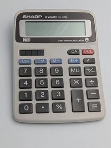 Vintage SHARP Elsi Mate Twin Power Solar EL-330L 8 Digit Calculator - Picture 1 of 4
