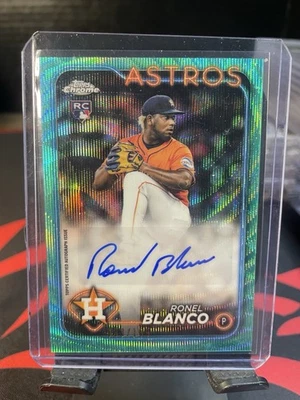 2024 Topps Chrome Update Aqua Wave Refractor /199 Ronel Blanco Rookie Auto RC - Image 1 of 2