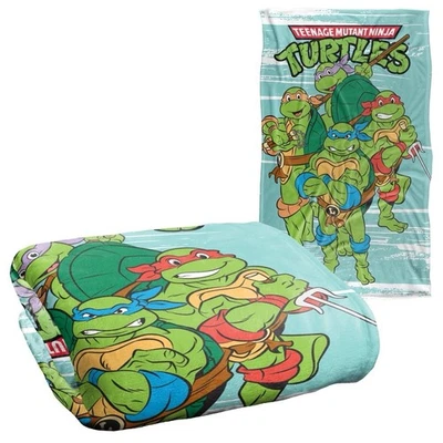 TMNT Blanket 36"x58" TMNT Turtle Group Silky Touch Super Soft Throw Blanket EUC - Image 1 of 4