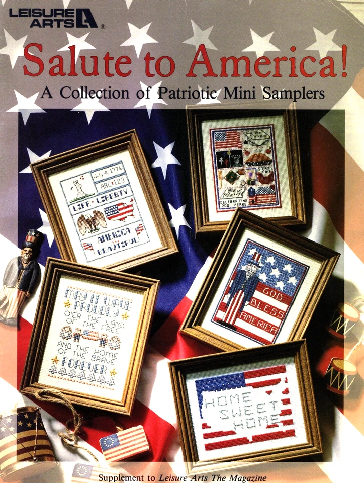 Salute to America! Counted Cross Stitch Mini Samplers Leaflet Leisure Arts - Image 1 of 1