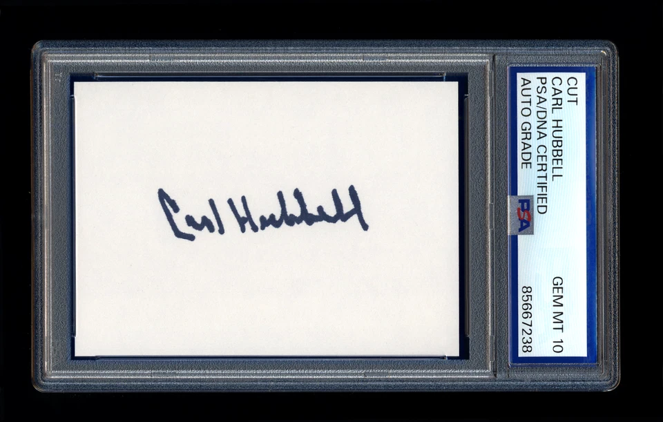 CARL HUBBELL SIGNED CUT PSA/DNA AUTOGRAPHED HOF NEW YORK GIANTS GEM MINT 10 - Image 1 of 1