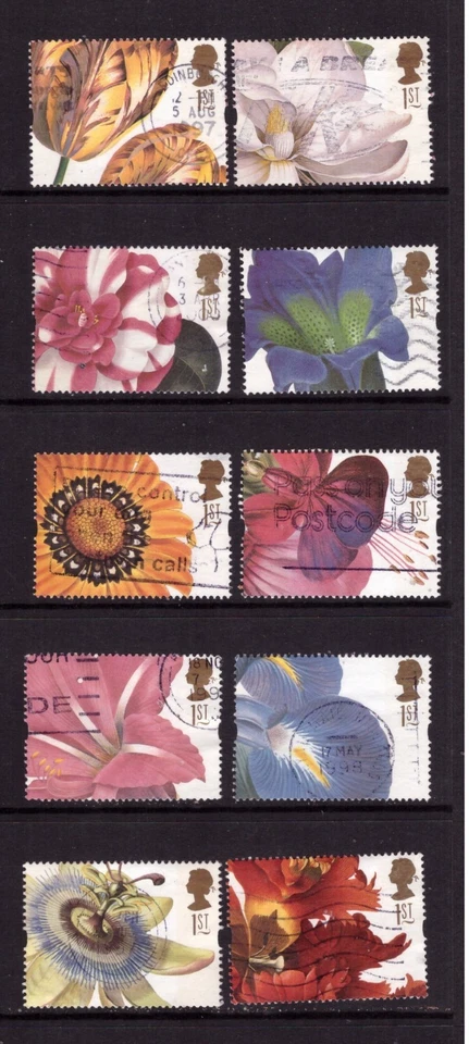 Gran Bretaña 1997 Saludo Flores Set Sellos Usados Foto 1 de 1