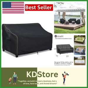 Funda de sofá 100 % impermeable resistente para muebles de exterior, negra 79x38x35 - Imagen 1 de 11