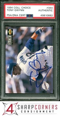 Collector's Choice #344 1994 Tony Gwynn Hof Pop 3 PSA ADN auténtico automático Foto 1 de 4