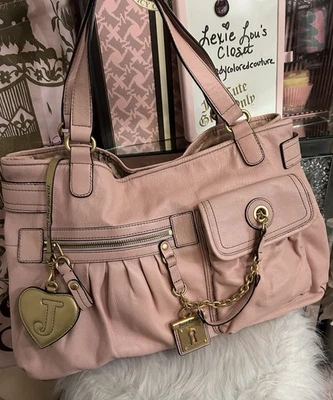Y2K Vintage 2008 Juicy Couture Ballet Pink Genuine Leather Shoulder Bag Tote - Image 1 of 4
