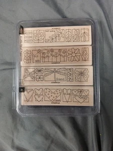 🎨 Stampin' Up 'A Little Bit Of Happiness' Stamp Set Wooden Rubber 4 Pieces - Picture 1 of 3