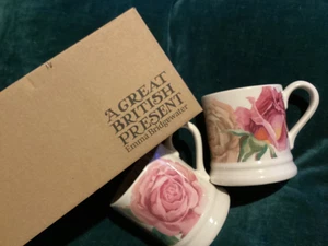 BNIB New Emma Bridgewater Roses All My Life Boxed Set of 2 Half Pint Mugs - Picture 1 of 8