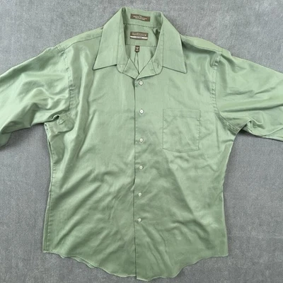 Van Heusen Wrinkle Free Shirt Mens 17-34/35 Green Long Sleeve Button Up Casual - Image 1 of 4