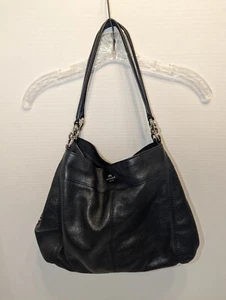 Authentische Coach Lexy Schultertasche aus Kieselleder F57545 schwarz mit Staubbeutel - Bild 1 von 9