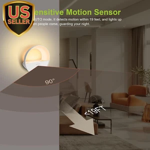 Rechargeable Battery Night Light, Motion Sensor Night Light, LED Warm White M... - Picture 1 of 12