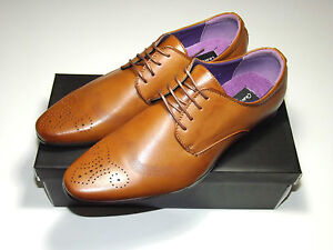 Mens TAN Brown ITALIAN Style SMART FORMAL WEDDING Office Party Shoes Size 7-12