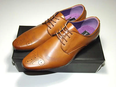 Mens TAN Shoes Brown ITALIAN Style SMART FORMAL WEDDING Office Party  Size 7-12 - Image 1 of 4