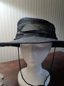 Boonie Bucket Hat Black Mesh canvas Cover Sun Cap Hunting Hiking Fishing - Picture 1 of 5