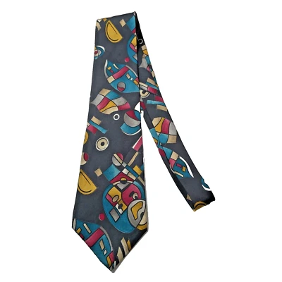 Vintage J.T Beckett 100% Silk Mens Necktie MCM Abstract 58" Tie 4" @ Widest #3 - Image 1 of 4