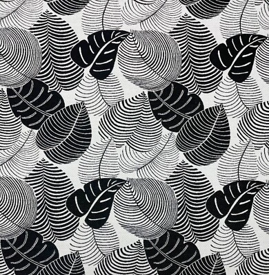 SUNBRELLA 145747 PALMA MAUI CLÁSICA HOJA NEGRA EXTERIOR INTERIOR TELA POR YARDA 54"W Foto 1 de 4