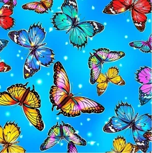 Fantástico bosque - brillo mariposa - azul cian - telas de Robert Kaufman - Imagen 1 de 2