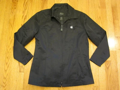 CHAQUETA CORTAVIENTOS APPLE Logo Empleada Damas Pequeña Negra S SM iMac Foto 1 de 4