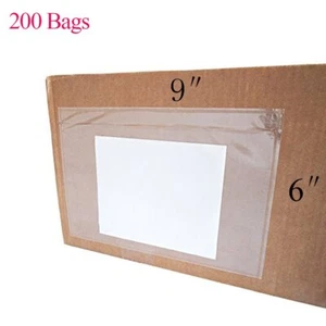 200 6''x''9 Clear Envelope Pouches Slip Plastic Adhesive Shipping Label Packing - Picture 1 of 5