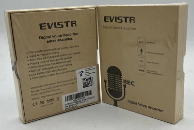 2 Grabadoras de Voz Digital EVISTR 16GB Activadas por Voz con Reproducción, Cargador USB Foto 1 de 4