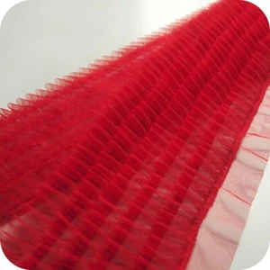 2M Lace Trim Ruffle Edge Layered Mesh Frill Fabric Material Skirt DIY Sewing - Picture 1 of 18