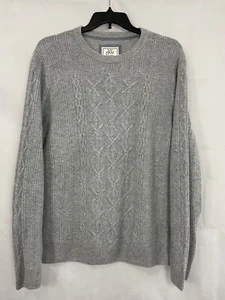 Jos. A. Bank Men's Size XL Pullover Sweater Crew Neck 1905 Gray Wool Cable Knit - Picture 1 of 11