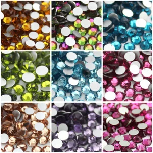 1440 pcs Crystal Nail Art Rhinestones Non Hotfix Flat back Face Cut Glass Gems - Picture 1 of 20