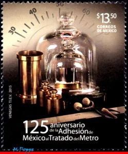 2967 MÉXICO 2015 ADHESIÓN AL TRATADO DEL METRO, CIENCIA, MNH - Imagen 1 de 2