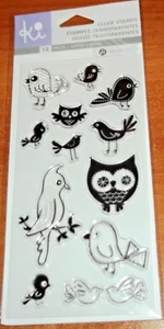 CLEAR ACRYLIC HAMPTON ART STAMPS PARROT ~ Canary, songbird, owl   wks CTMH blks - Picture 1 of 1