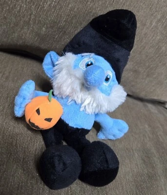 The Smurfs Papa Smurf Plush Halloween Kellytoy 8" Pumpkin  - Image 1 of 3