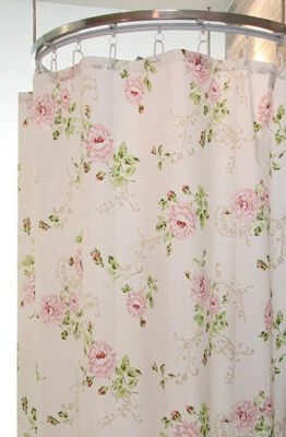 Encantadora Cortina de Ducha Rosa Jardín Rosa Estilo A Foto 1 de 3