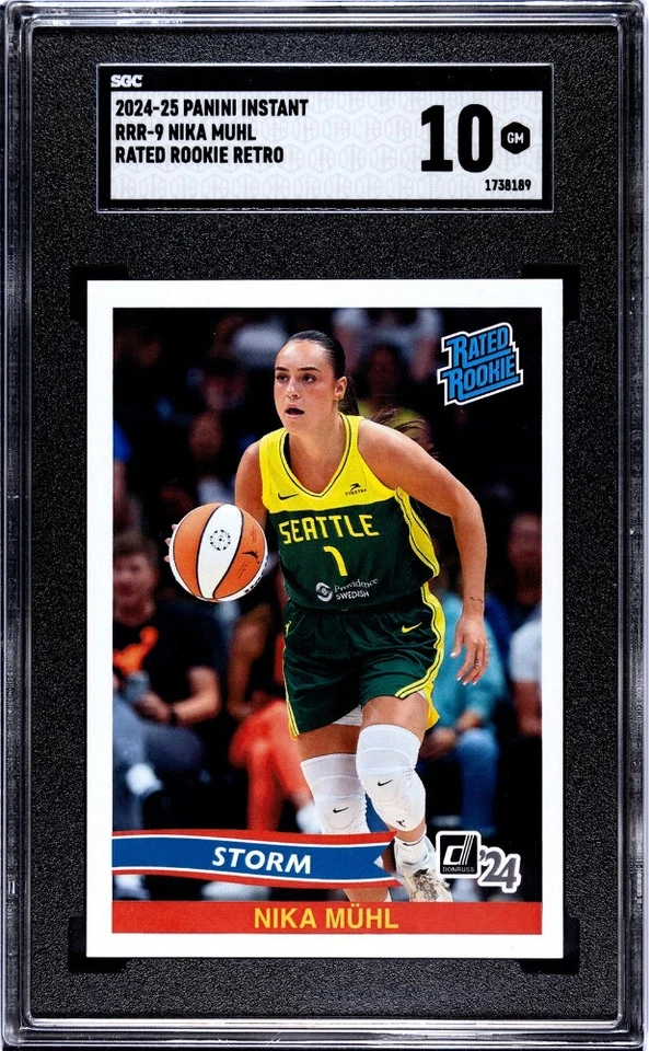 2024-25 Panini Instant RRR-9 Nika Muhl 	Rated Rookie Retro SGC 10 Storm UCONN - Image 1 of 1