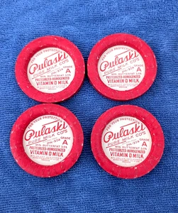 PULASKI PURE MILK COMPANY, Pulaski, TENNESSEE Vintage Dairy 4 Bottle Caps PH-274 - Picture 1 of 8