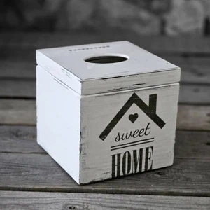 Caja de pañuelos vintage caja de pañuelos cosméticos caja de toallas higiénicas caja de madera hecha a mano - Imagen 1 de 2