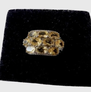 Brasilianischer Citrin Cluster Ring. Größe 7 Edelstahl PREIS GESENKT - Bild 1 von 8