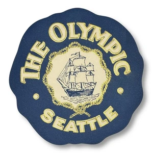 c1930s Olympic Hotel Seattle WA Luggage Label Sailing Ship Design Travel Sticker - Picture 1 of 2