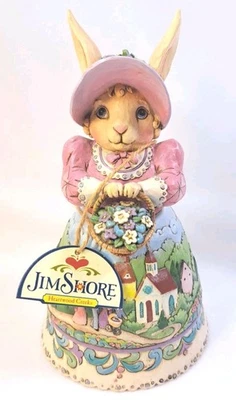 Jim Shore "Every Bunny Rejoice" #4015582 Rabbit Easter Girl 8" Rare - Image 1 of 4