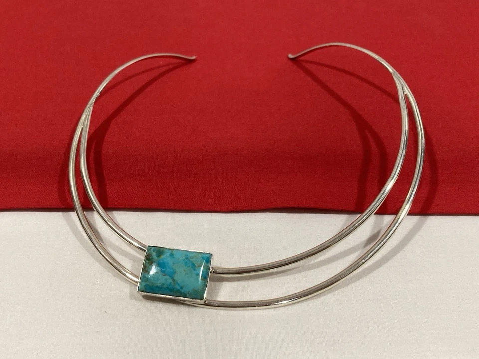 Collar gargantilla de piedra turquesa desplazada de plata esterlina 925 DTR JAY KING Foto 1 de 1