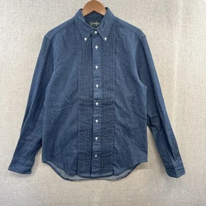 Gitman Vintage Chambray Tuxedo Pintuck Shirt Medium Blue Long Sleeve Oxford NWOT - Picture 1 of 16