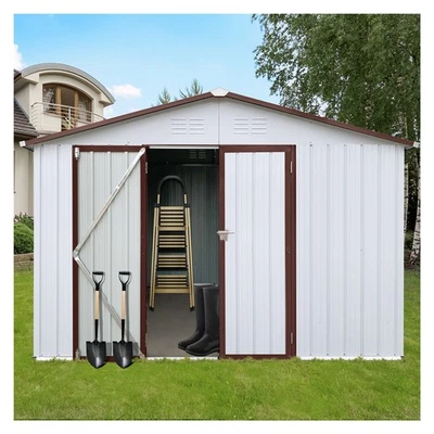 12x10FT Metal Garden Shed,Outdoor Waterproof Tool Shed,Sloped Roof&Lockable Door - Image 1 of 4