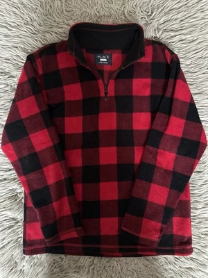Suéter de lã xadrez búfalo vermelho preto masculino Children’s Place 14 XL - Imagem 1 de 2