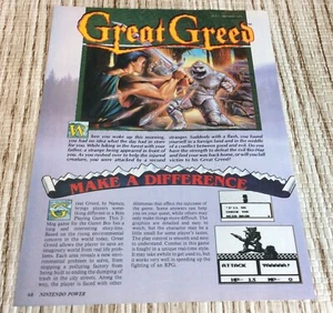 Great Greed Nintendo Gameboy Print Ad Poster 8.5x11 Art (Frame Not Included) - Picture 1 of 2