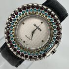 Chico's Women's Cuff Watch 46mm Multi Color Crystal Silver Tone NEW BATTERY