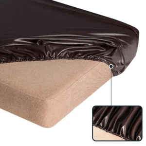 Stretchy Faux Leather Couch Cushion Cover Waterproof Single Sofa Seat Protector - Picture 1 of 8