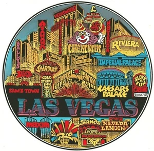 Ceramic Las Vegas Art Tile Wall Hanging Cork Back 1990 Sands Imperial Palace - Picture 1 of 3