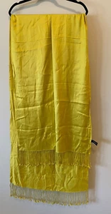 Jones New York Scarf Fringe Lightweight Soft 76" x 21" Chartreuse Yellow Green - Picture 1 of 5